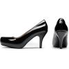 DREAM PAIRS Tiffany Women’s Classic Elegant Versatile Low Stiletto Heel Dress Platform Pumps Shoes(Black/Pat)