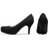 DREAM PAIRS Tiffany Women’s Classic Elegant Versatile Low Stiletto Heel Dress Platform Pumps Shoes(Black/Suede)