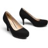 DREAM PAIRS Tiffany Women’s Classic Elegant Versatile Low Stiletto Heel Dress Platform Pumps Shoes(Black/Suede)
