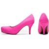 DREAM PAIRS Tiffany Women’s Classic Elegant Versatile Low Stiletto Heel Dress Platform Pumps Shoes(Fuchsia/Suede)