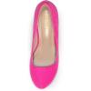 DREAM PAIRS Tiffany Women’s Classic Elegant Versatile Low Stiletto Heel Dress Platform Pumps Shoes(Fuchsia/Suede)