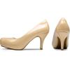 DREAM PAIRS Tiffany Women’s Classic Elegant Versatile Low Stiletto Heel Dress Platform Pumps Shoes(Nude/Pat)