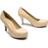 DREAM PAIRS Tiffany Women’s Classic Elegant Versatile Low Stiletto Heel Dress Platform Pumps Shoes(Nude/Pat)