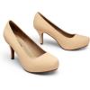 DREAM PAIRS Tiffany Women’s Classic Elegant Versatile Low Stiletto Heel Dress Platform Pumps Shoes(Nude/Suede)