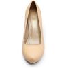 DREAM PAIRS Tiffany Women’s Classic Elegant Versatile Low Stiletto Heel Dress Platform Pumps Shoes(Nude/Suede)