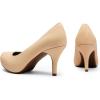 DREAM PAIRS Tiffany Women’s Classic Elegant Versatile Low Stiletto Heel Dress Platform Pumps Shoes(Nude/Suede)