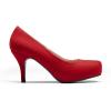 DREAM PAIRS Tiffany Women’s Classic Elegant Versatile Low Stiletto Heel Dress Platform Pumps Shoes(Red)
