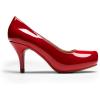 DREAM PAIRS Tiffany Women’s Classic Elegant Versatile Low Stiletto Heel Dress Platform Pumps Shoes(Red/Pat)