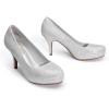 DREAM PAIRS Tiffany Women’s Classic Elegant Versatile Low Stiletto Heel Dress Platform Pumps Shoes(Silver)
