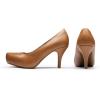 DREAM PAIRS Tiffany Women’s Classic Elegant Versatile Low Stiletto Heel Dress Platform Pumps Shoes(Tan/Pu)