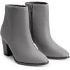 DREAM PAIRS Women’s Ankle Boots Chunky Block Heel Booties(Grey/Suede)