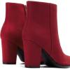 DREAM PAIRS Women’s Ankle Boots Chunky Block Heel Booties(Red)