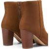 DREAM PAIRS Women’s Ankle Boots Chunky Block Heel Booties(Tan/Suede)
