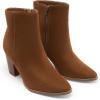 DREAM PAIRS Women’s Ankle Boots Chunky Block Heel Booties(Tan/Suede)
