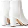 DREAM PAIRS Women’s Ankle Boots Chunky Block Heel Booties(White-pu)