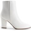 DREAM PAIRS Women’s Ankle Boots Chunky Block Heel Booties(White-pu)