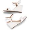 DREAM PAIRS Women’s Casual Dressy Wedge Sandals Cute Square Toe and Buckle Ankle Strappy Slingback Wedding Shoes,Sdpw224w, White, Size 8