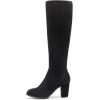 DREAM PAIRS Women’s Chunky Heel Knee High Boots(Black)