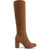 DREAM PAIRS Women’s Chunky Heel Knee High Boots(Brown-suede)