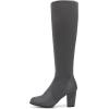DREAM PAIRS Women’s Chunky Heel Knee High Boots(Grey)
