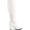DREAM PAIRS Women’s Chunky Heel Knee High Boots(White/Pu)