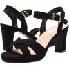DREAM PAIRS Women’s Chunky Heels Open Toe Ankle Strap Sparkly Heels Pump Sandals(Black/Suede)