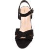 DREAM PAIRS Women’s Chunky Heels Open Toe Ankle Strap Sparkly Heels Pump Sandals(Black/Suede)