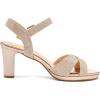 DREAM PAIRS Women’s Chunky Heels Open Toe Ankle Strap Sparkly Heels Pump Sandals(Champagne/Glitter)