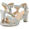 DREAM PAIRS Women’s Chunky Heels Open Toe Ankle Strap Sparkly Heels Pump Sandals(Silver/Glitter)