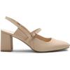 DREAM PAIRS Women’s Closed Toe Chunky High Heels Mary Jane Block Square Toe Slingback Strappy Dress Work Pumps Shoes(Nude-nubuck)