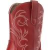 DREAM PAIRS Women’s Cowboy Cowgirl Western Boots Embroidered Stitched Ankle Boots Square Toe Chunky Heel Fashion Short Booties with Zipper(Red)