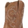 DREAM PAIRS Women’s Cowboy Cowgirl Western Boots Embroidered Stitched Ankle Boots Square Toe Chunky Heel Fashion Short Booties with Zipper(Tan)