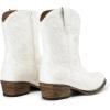 DREAM PAIRS Women’s Cowboy Cowgirl Western Boots Embroidered Stitched Ankle Boots Square Toe Chunky Heel Fashion Short Booties with Zipper(White)