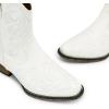 DREAM PAIRS Women’s Cowboy Cowgirl Western Boots Embroidered Stitched Ankle Boots Square Toe Chunky Heel Fashion Short Booties with Zipper(White)