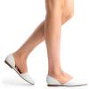 DREAM PAIRS Women’s Elegant Dressy Flats Shoes Pointed Toe Casual Comfort Slip on Walking Flats for Women(White-pu)