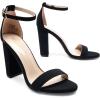 DREAM PAIRS Women’s Hi-Chunk High Heel Pump Sandals(Black/Nubuck)