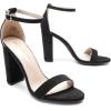 DREAM PAIRS Women’s Hi-Chunk High Heel Pump Sandals(Black/Suede)