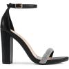DREAM PAIRS Women’s Hi-Chunk High Heel Pump Sandals(Black-rhinestone)