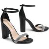 DREAM PAIRS Women’s Hi-Chunk High Heel Pump Sandals(Black-rhinestone)