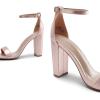 DREAM PAIRS Women’s Hi-Chunk High Heel Pump Sandals(Champagne/Pearl)