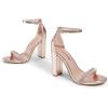 DREAM PAIRS Women’s Hi-Chunk High Heel Pump Sandals(Champagne-rhinestone)