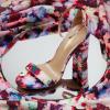 DREAM PAIRS Women’s Hi-Chunk High Heel Pump Sandals(Floral)