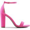 DREAM PAIRS Women’s Hi-Chunk High Heel Pump Sandals(Fuchsia/Suede)