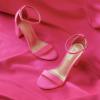 DREAM PAIRS Women’s Hi-Chunk High Heel Pump Sandals(Fuchsia/Suede)
