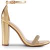 DREAM PAIRS Women’s Hi-Chunk High Heel Pump Sandals(Gold-rhinestone)
