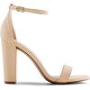 DREAM PAIRS Women’s Hi-Chunk High Heel Pump Sandals(Nude/Nubuck)