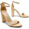 DREAM PAIRS Women’s Hi-Chunk High Heel Pump Sandals(Nude/Nubuck)