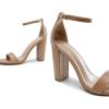 DREAM PAIRS Women’s Hi-Chunk High Heel Pump Sandals(Nude/Pu)