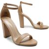 DREAM PAIRS Women’s Hi-Chunk High Heel Pump Sandals(Nude/Pu)