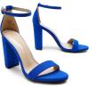 DREAM PAIRS Women’s Hi-Chunk High Heel Pump Sandals(Royal/Blue)